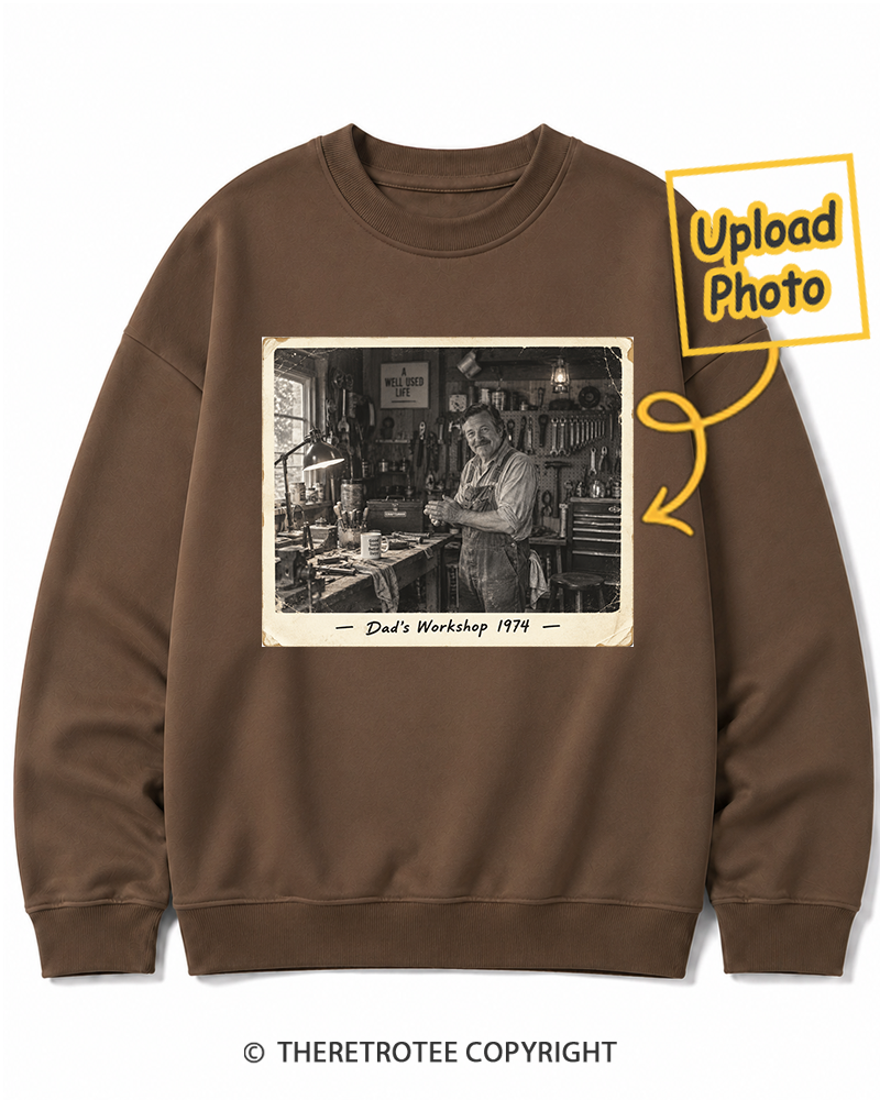 TheRetroTee Personalized Dad's Workshop 1974 Sweatshirt