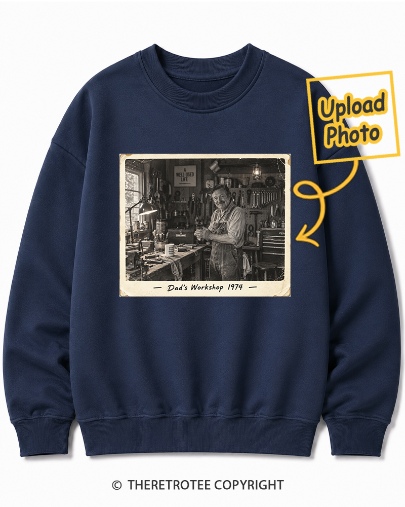 TheRetroTee Personalized Dad's Workshop 1974 Sweatshirt
