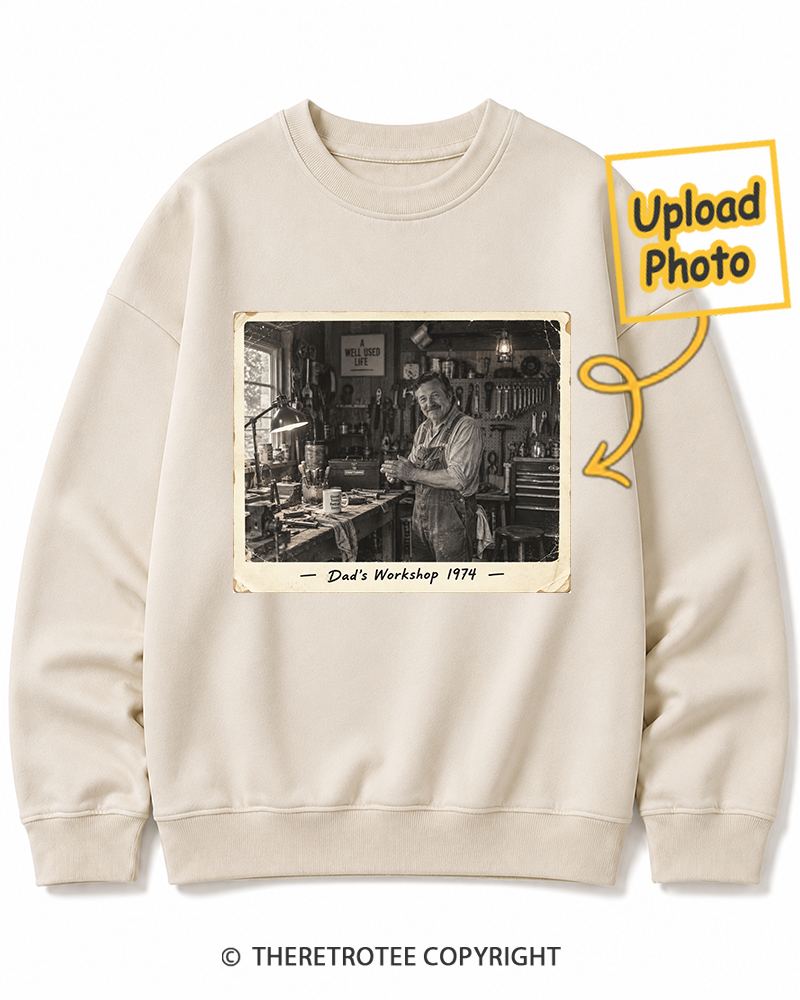 TheRetroTee Personalized Dad's Workshop 1974 Sweatshirt
