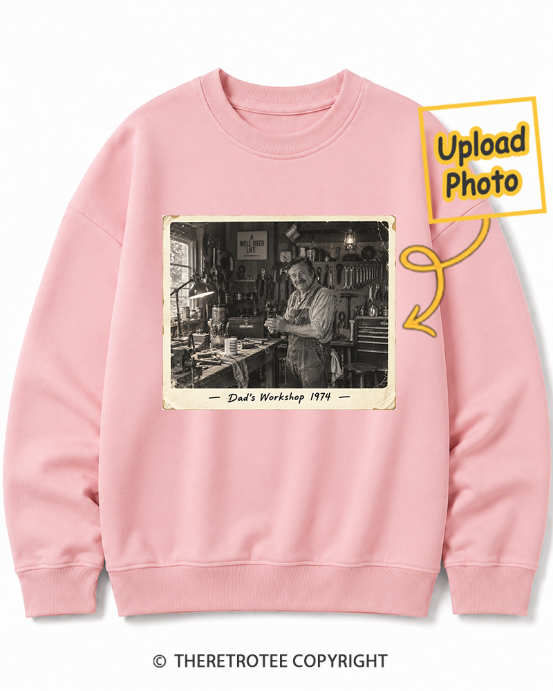 TheRetroTee Personalized Dad's Workshop 1974 Sweatshirt