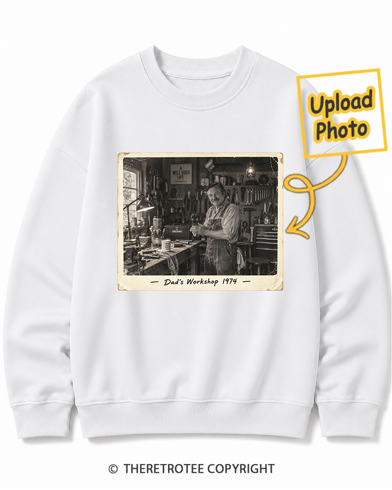 TheRetroTee Personalized Dad's Workshop 1974 Sweatshirt