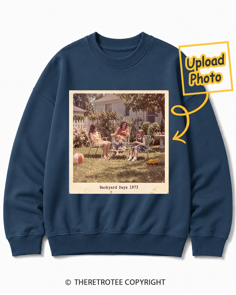 TheRetroTee Personalized Backyard Days 1973 Sweatshirt
