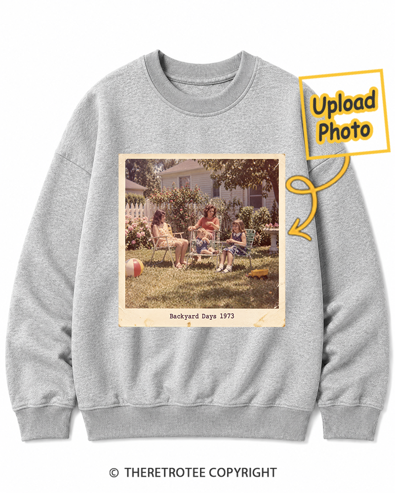 TheRetroTee Personalized Backyard Days 1973 Sweatshirt