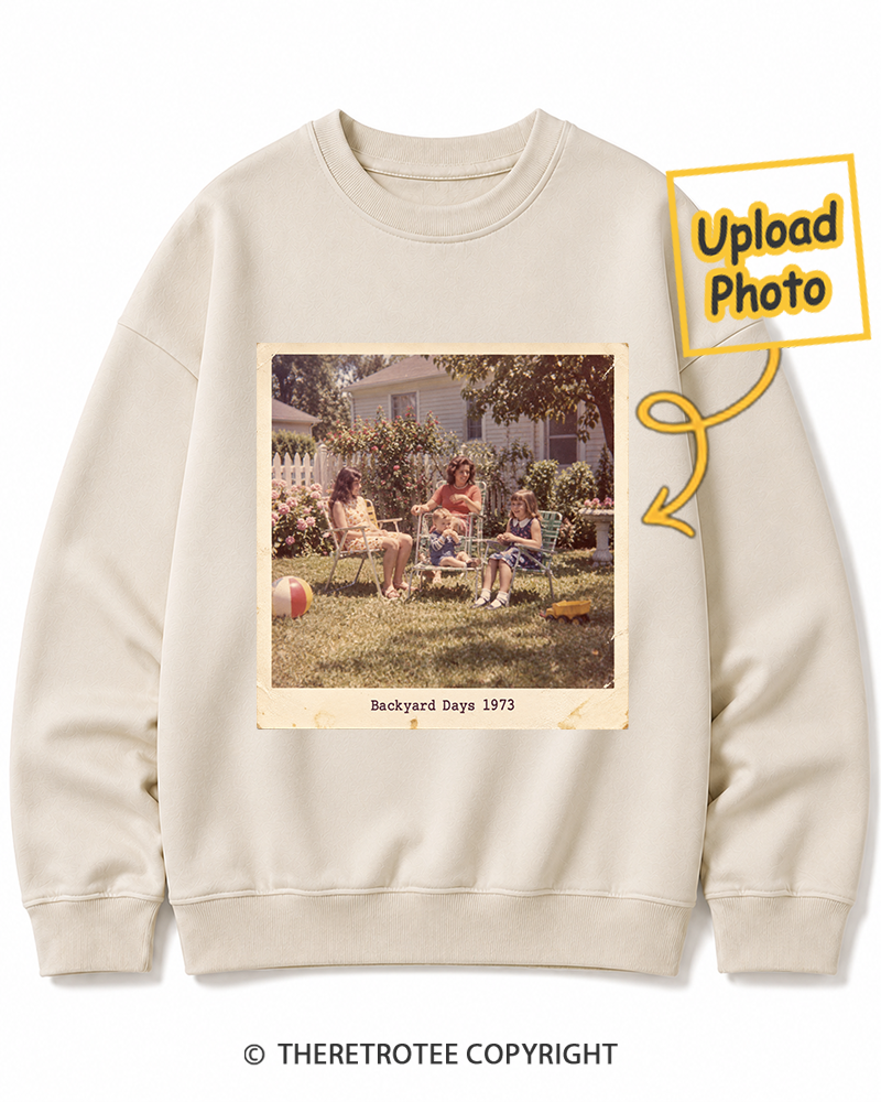 TheRetroTee Personalized Backyard Days 1973 Sweatshirt