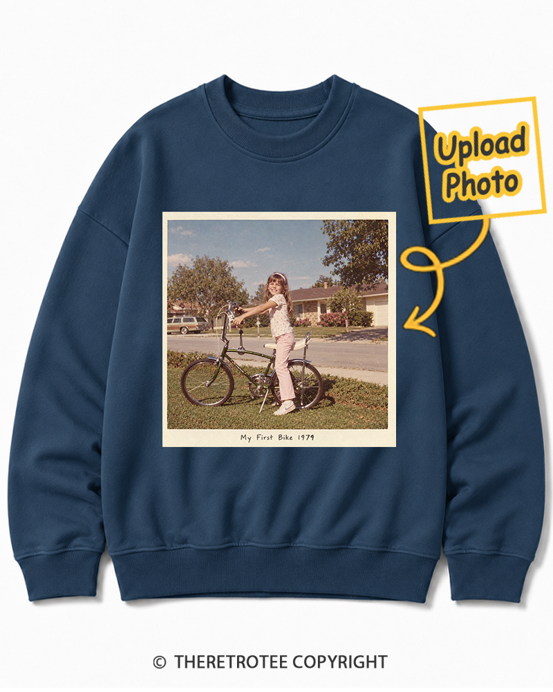 TheRetroTee Personalized My First Bike 1979 Sweatshirt