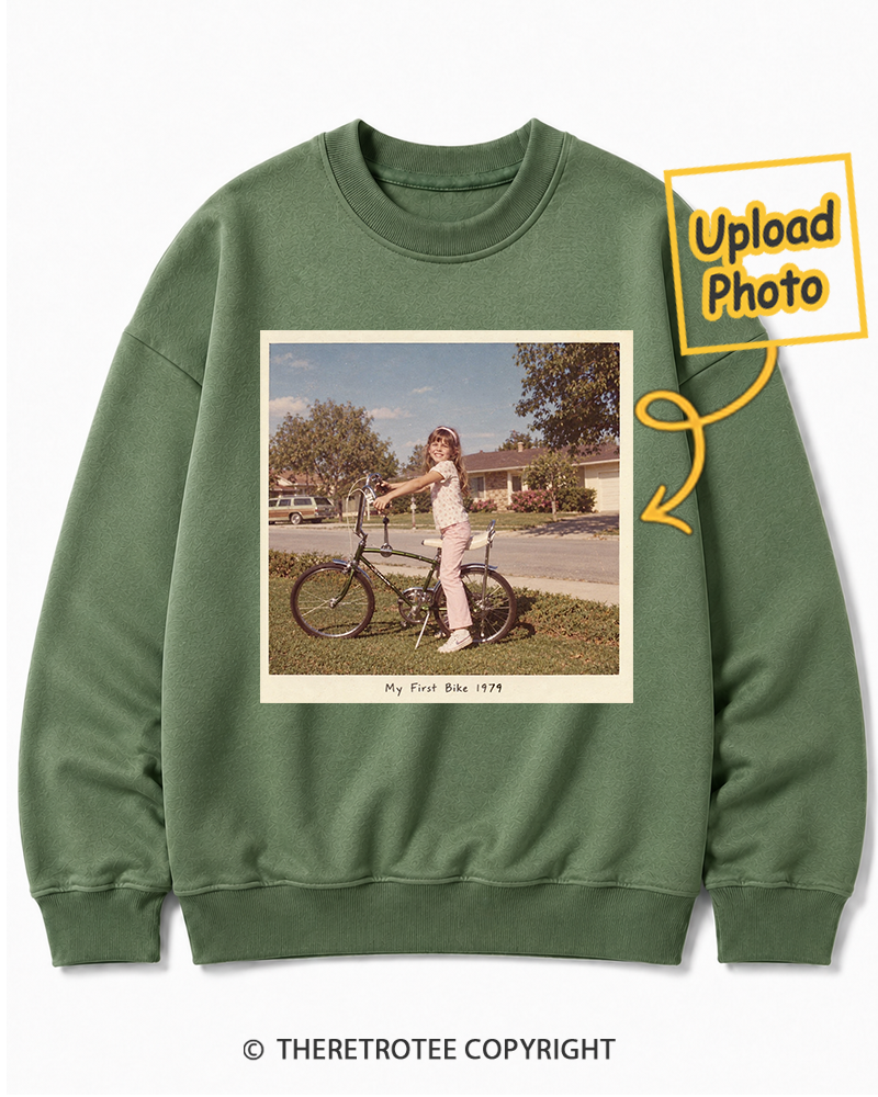 TheRetroTee Personalized My First Bike 1979 Sweatshirt