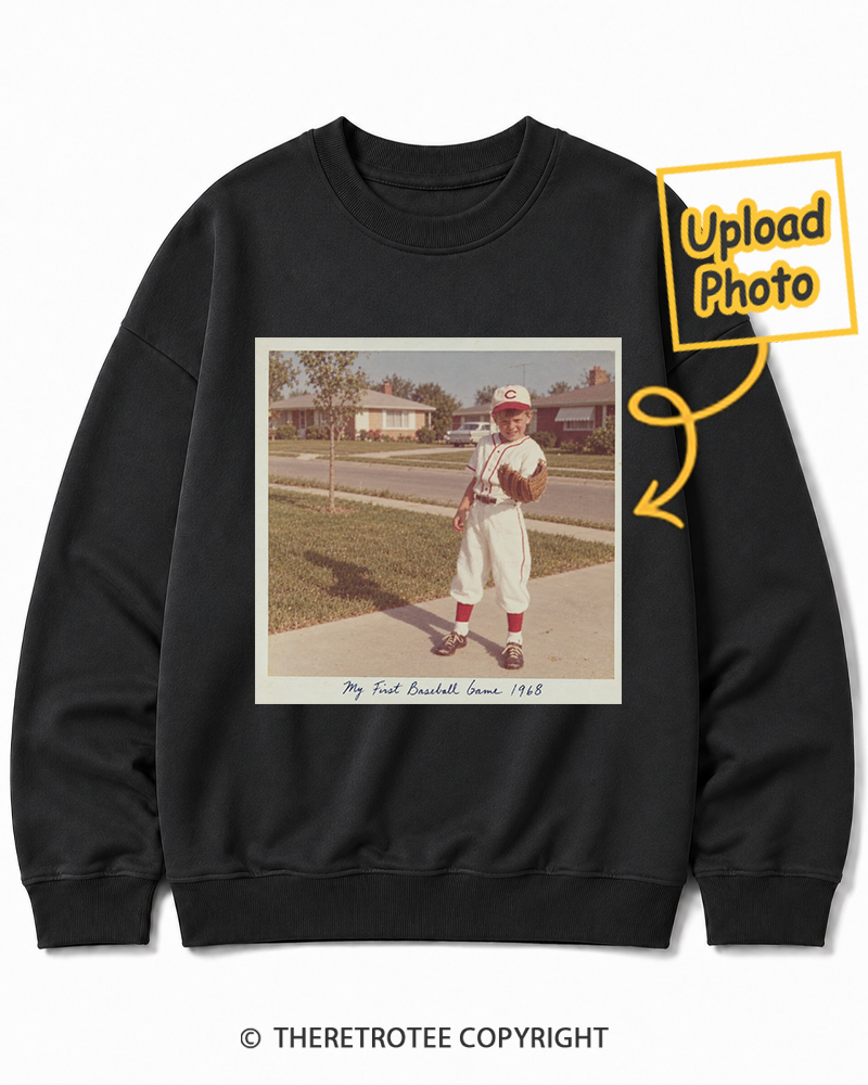 TheRetroTee Personalized My First Baseball Game 1968 Sweatshirt