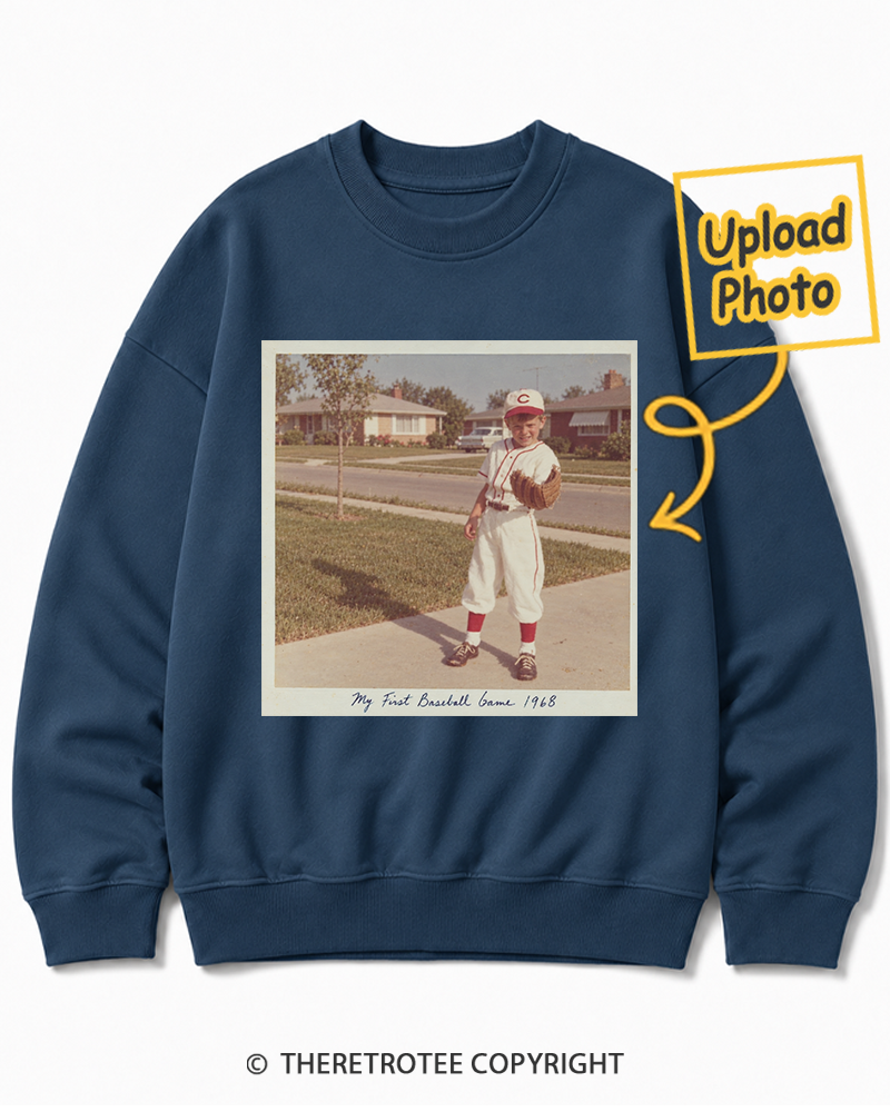 TheRetroTee Personalized My First Baseball Game 1968 Sweatshirt