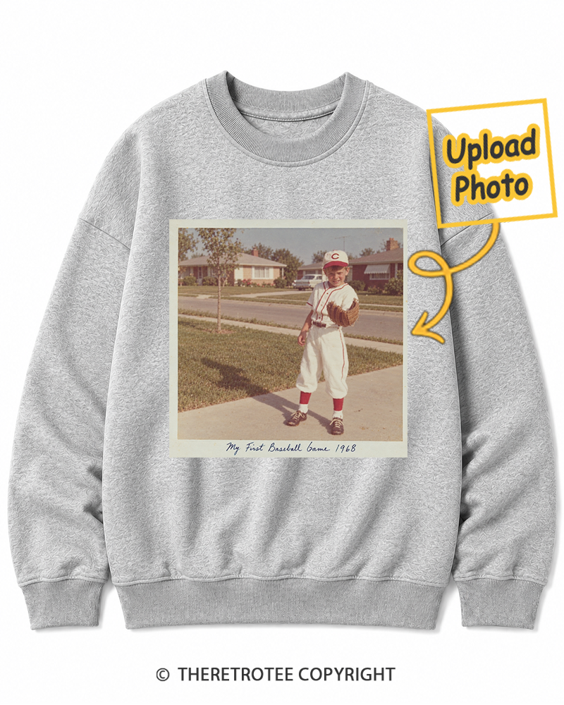 TheRetroTee Personalized My First Baseball Game 1968 Sweatshirt