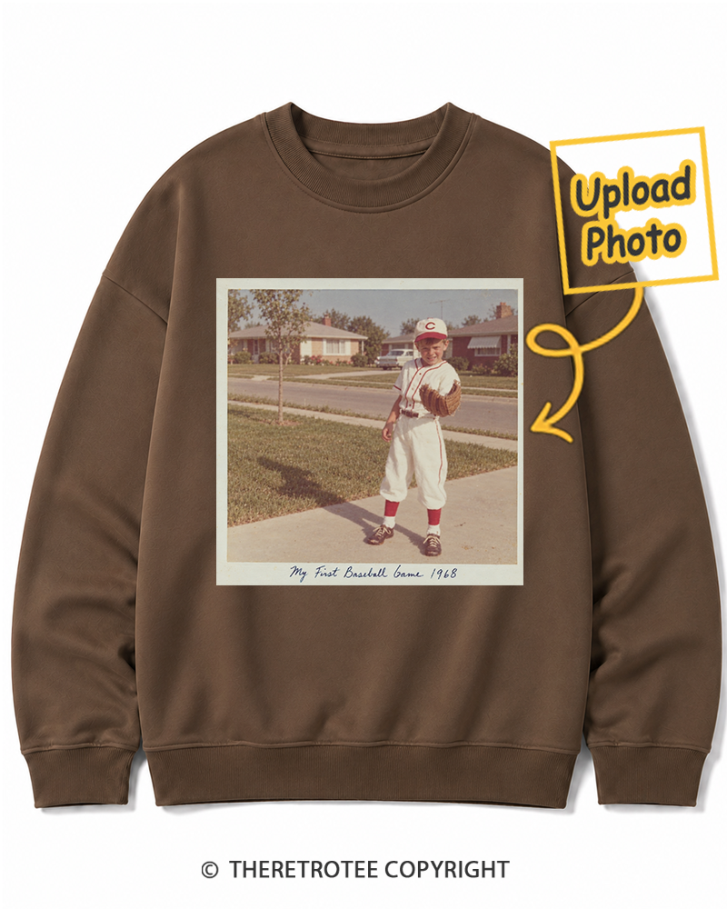 TheRetroTee Personalized My First Baseball Game 1968 Sweatshirt