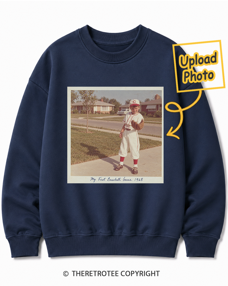 TheRetroTee Personalized My First Baseball Game 1968 Sweatshirt