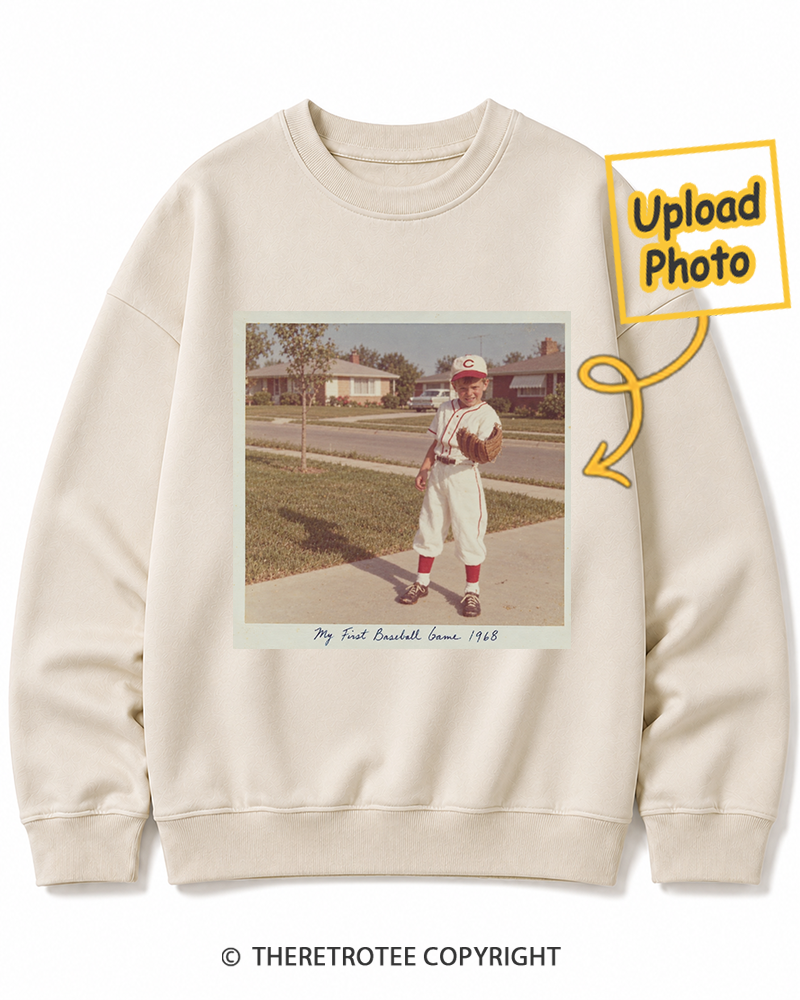 TheRetroTee Personalized My First Baseball Game 1968 Sweatshirt