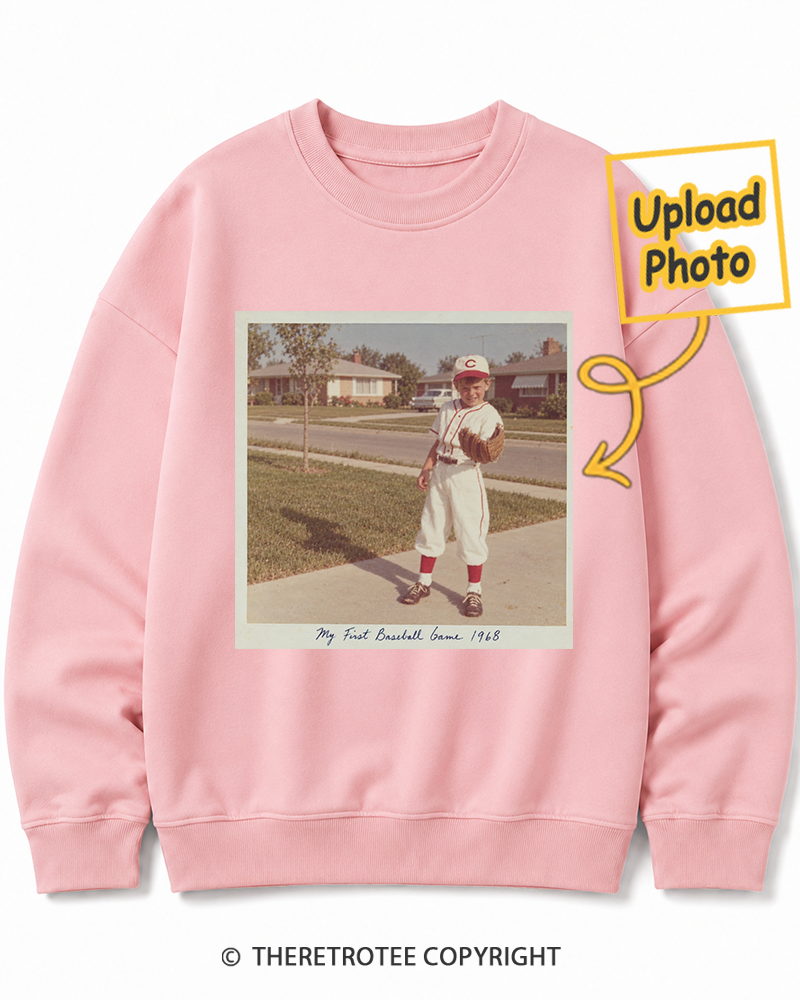 TheRetroTee Personalized My First Baseball Game 1968 Sweatshirt