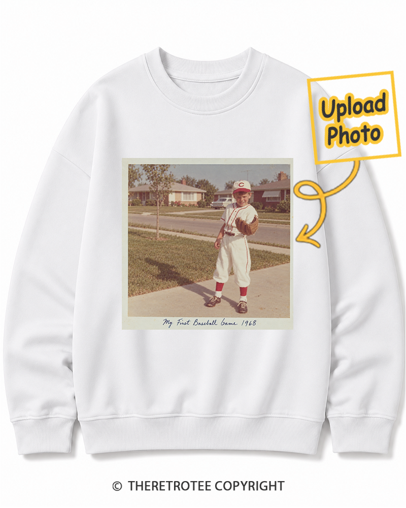 TheRetroTee Personalized My First Baseball Game 1968 Sweatshirt