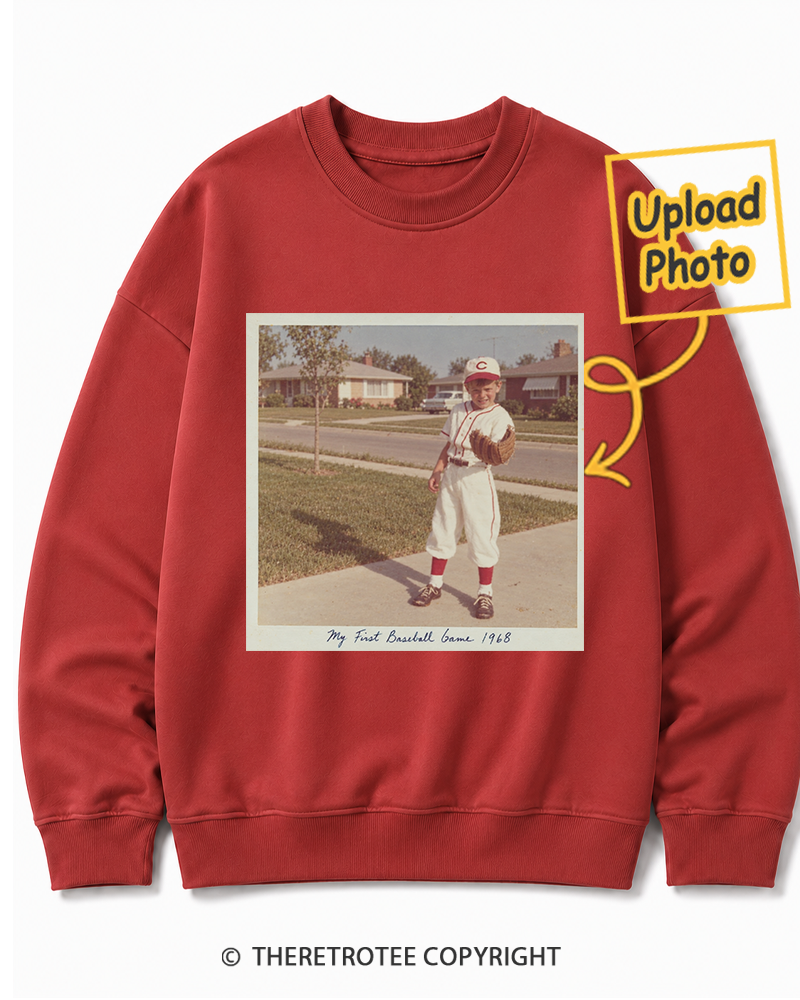 TheRetroTee Personalized My First Baseball Game 1968 Sweatshirt