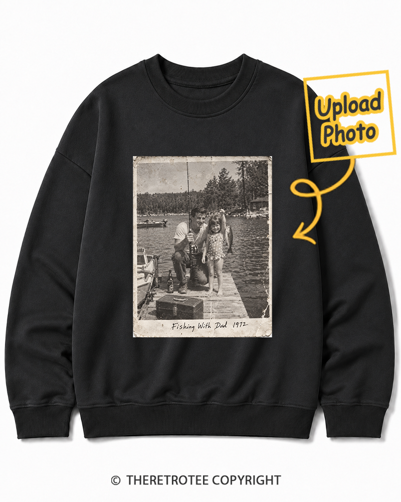 TheRetroTee Personalized Fishing With Dad 1972 Sweatshirt