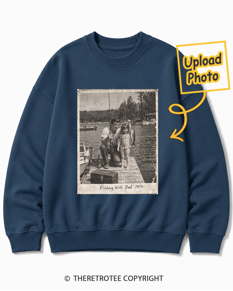 TheRetroTee Personalized Fishing With Dad 1972 Sweatshirt