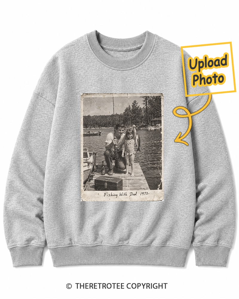 TheRetroTee Personalized Fishing With Dad 1972 Sweatshirt