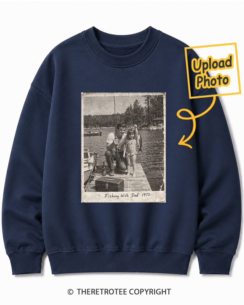 TheRetroTee Personalized Fishing With Dad 1972 Sweatshirt