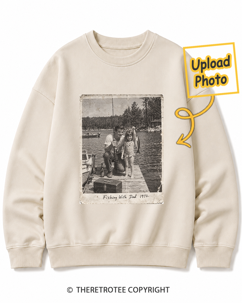 TheRetroTee Personalized Fishing With Dad 1972 Sweatshirt