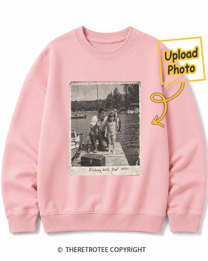 TheRetroTee Personalized Fishing With Dad 1972 Sweatshirt
