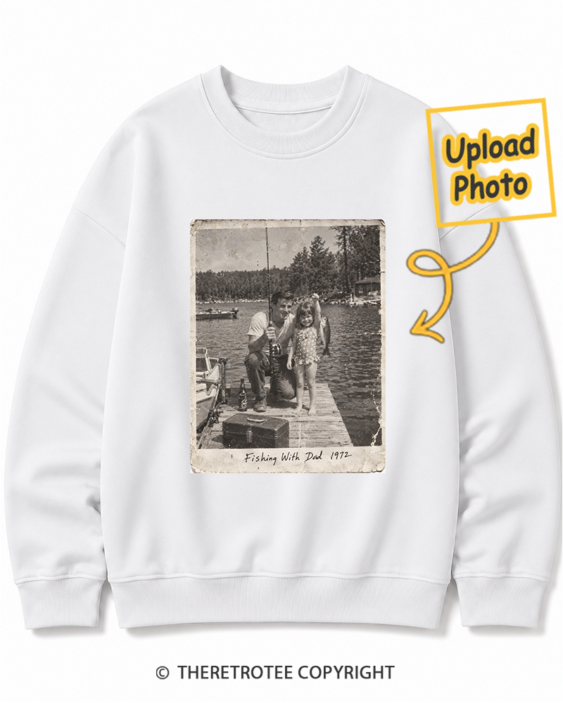 TheRetroTee Personalized Fishing With Dad 1972 Sweatshirt