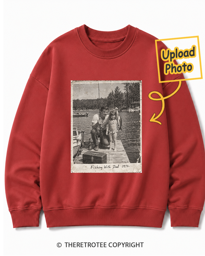 TheRetroTee Personalized Fishing With Dad 1972 Sweatshirt