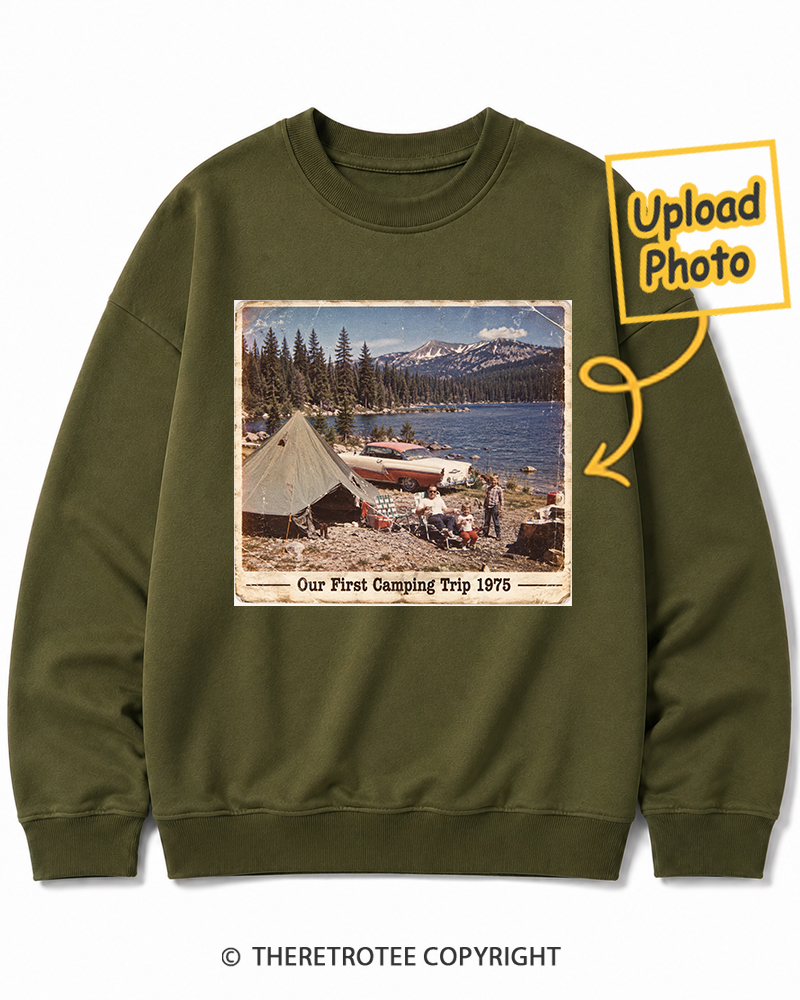 TheRetroTee Personalized Our First Camping Trip 1975 Sweatshirt