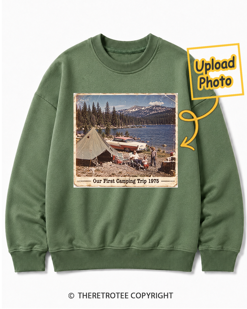 TheRetroTee Personalized Our First Camping Trip 1975 Sweatshirt
