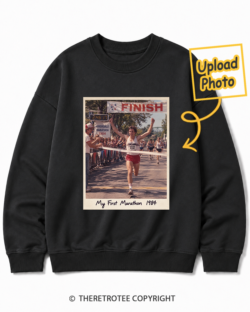 TheRetroTee Personalized My First Marathon 1984 Sweatshirt