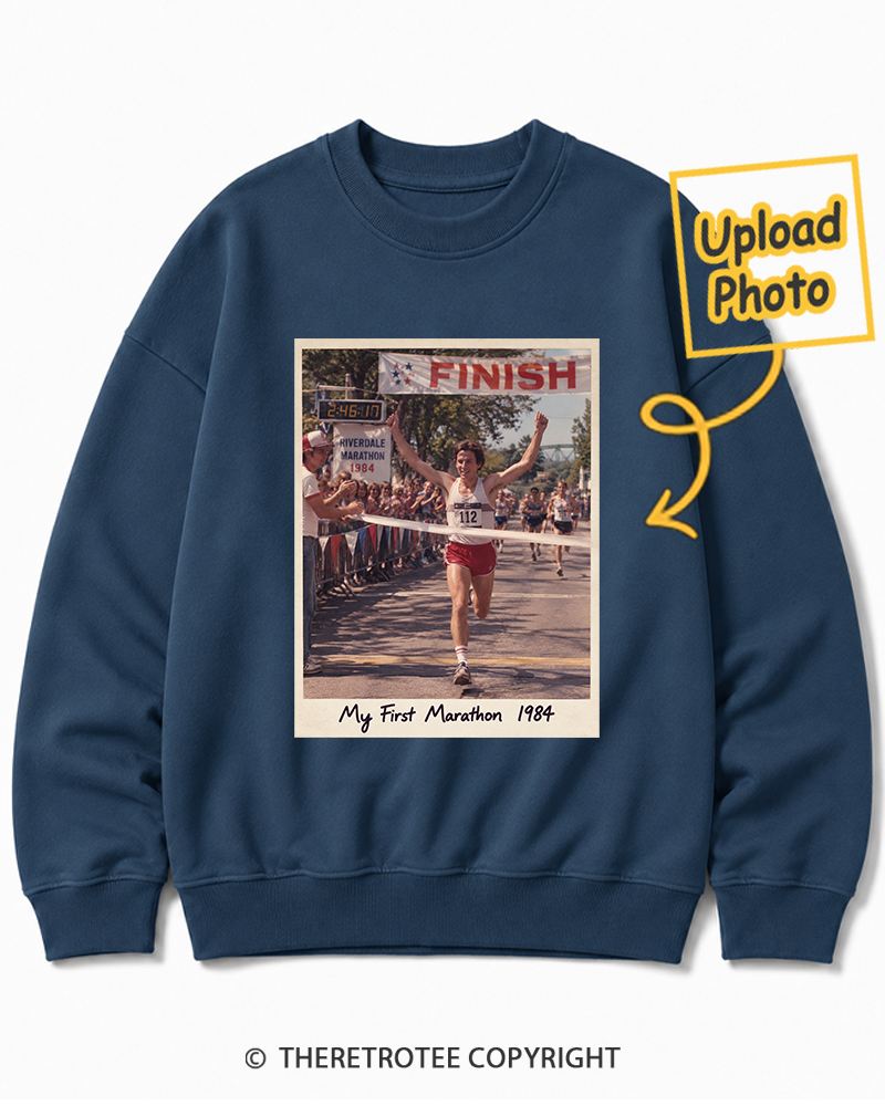 TheRetroTee Personalized My First Marathon 1984 Sweatshirt