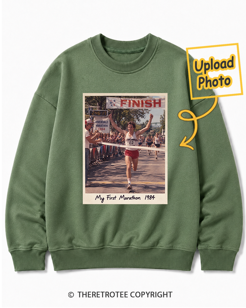 TheRetroTee Personalized My First Marathon 1984 Sweatshirt