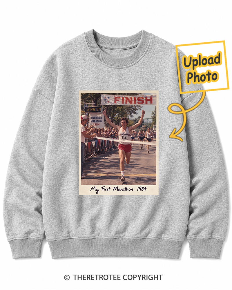 TheRetroTee Personalized My First Marathon 1984 Sweatshirt