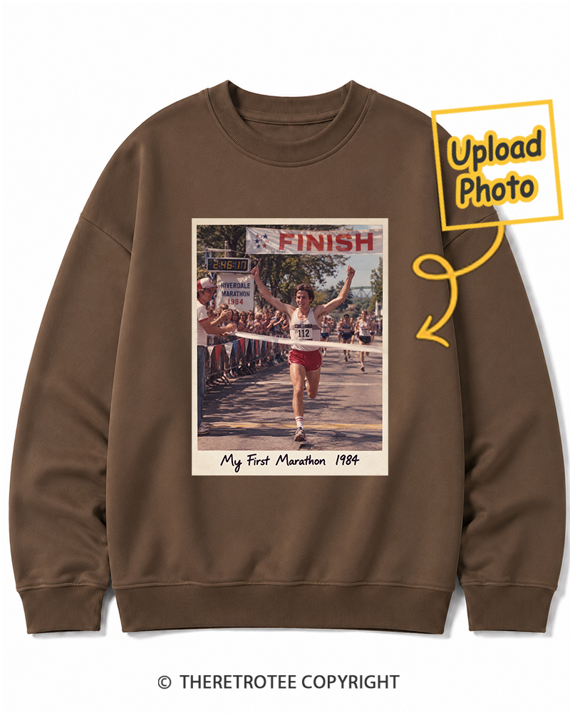 TheRetroTee Personalized My First Marathon 1984 Sweatshirt