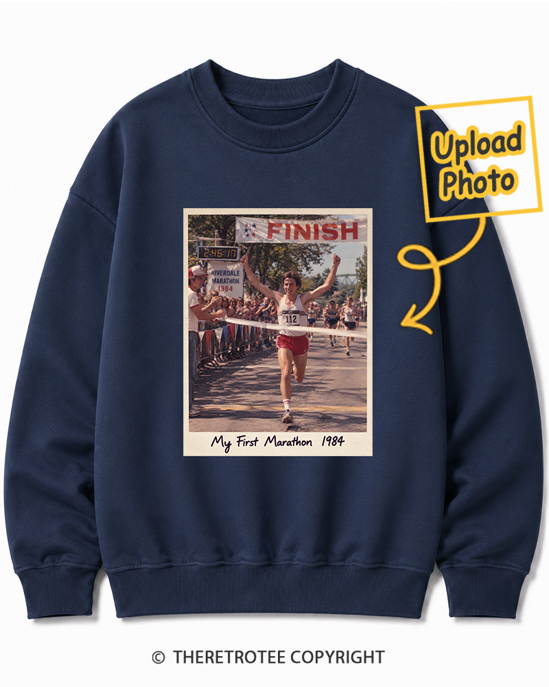 TheRetroTee Personalized My First Marathon 1984 Sweatshirt