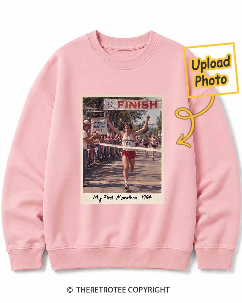 TheRetroTee Personalized My First Marathon 1984 Sweatshirt