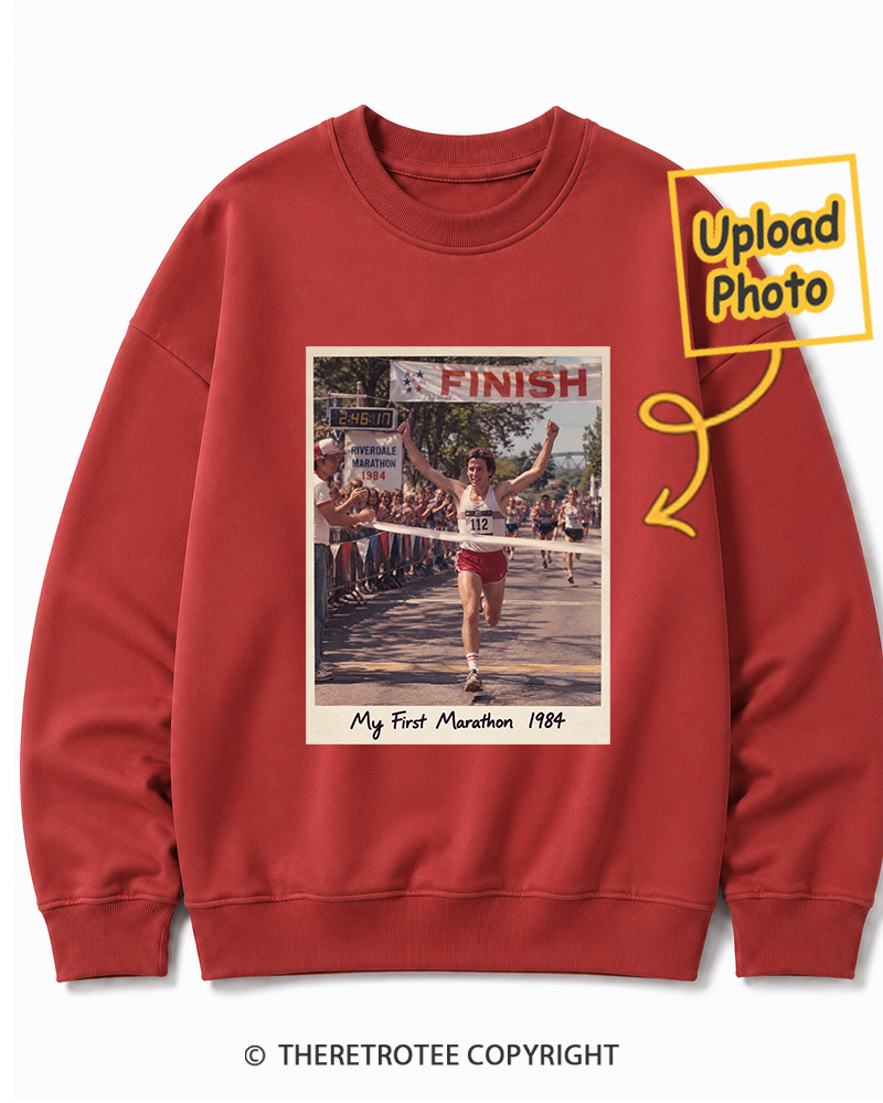 TheRetroTee Personalized My First Marathon 1984 Sweatshirt