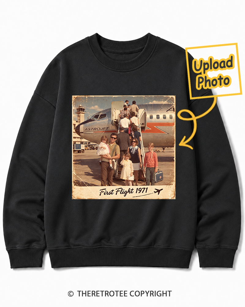 TheRetroTee Personalized My First Flight 1969 Sweatshirt