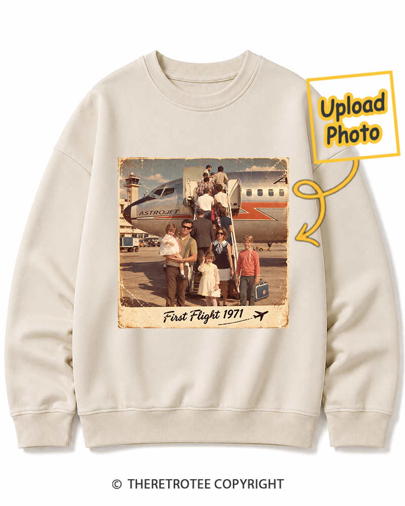 TheRetroTee Personalized My First Flight 1969 Sweatshirt