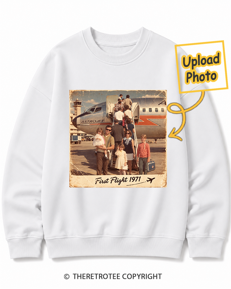 TheRetroTee Personalized My First Flight 1969 Sweatshirt