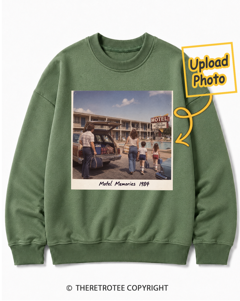 TheRetroTee Personalized Motel Memories 1984 Sweatshirt