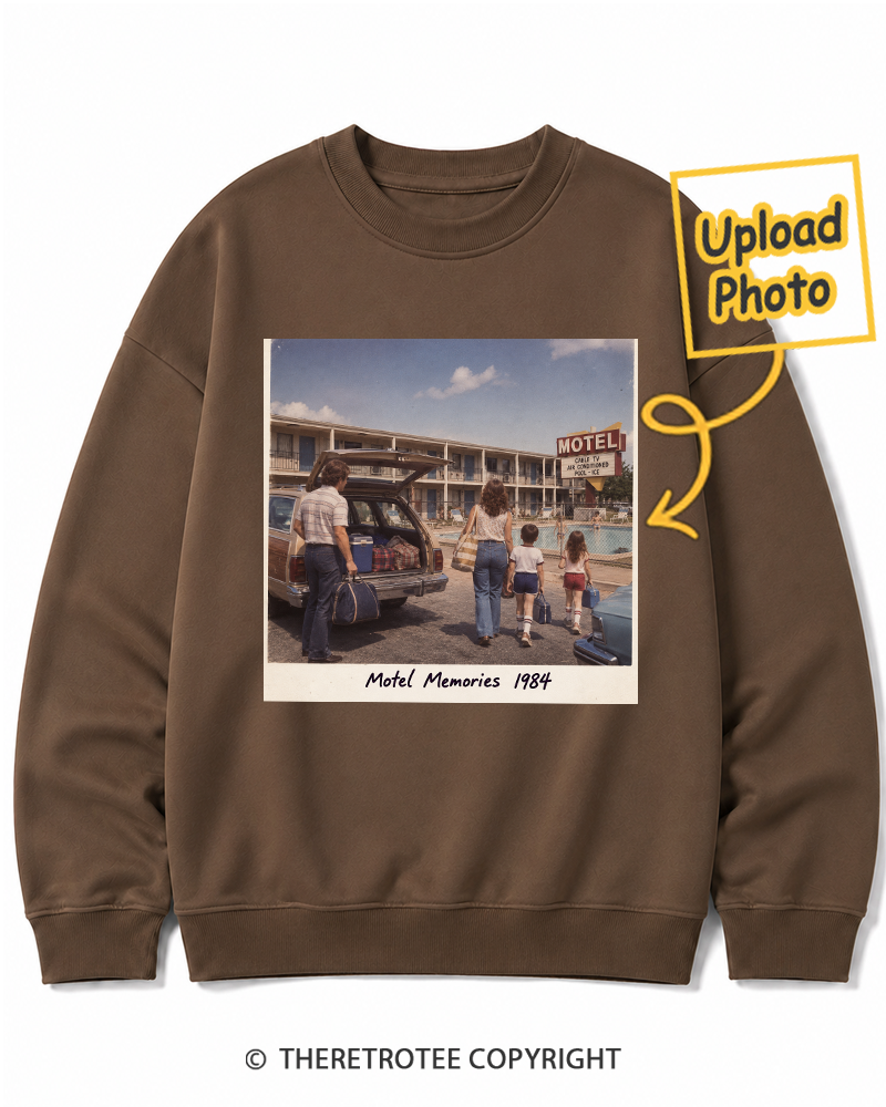 TheRetroTee Personalized Motel Memories 1984 Sweatshirt
