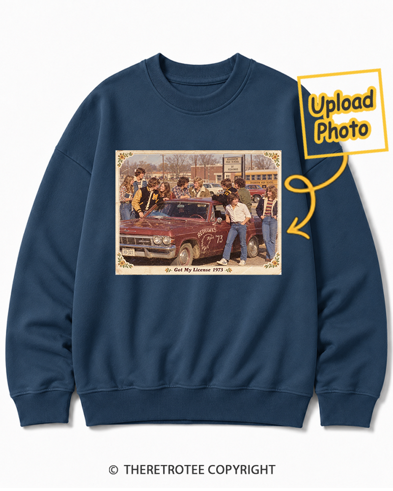 TheRetroTee Personalized Got My License 1973 Sweatshirt