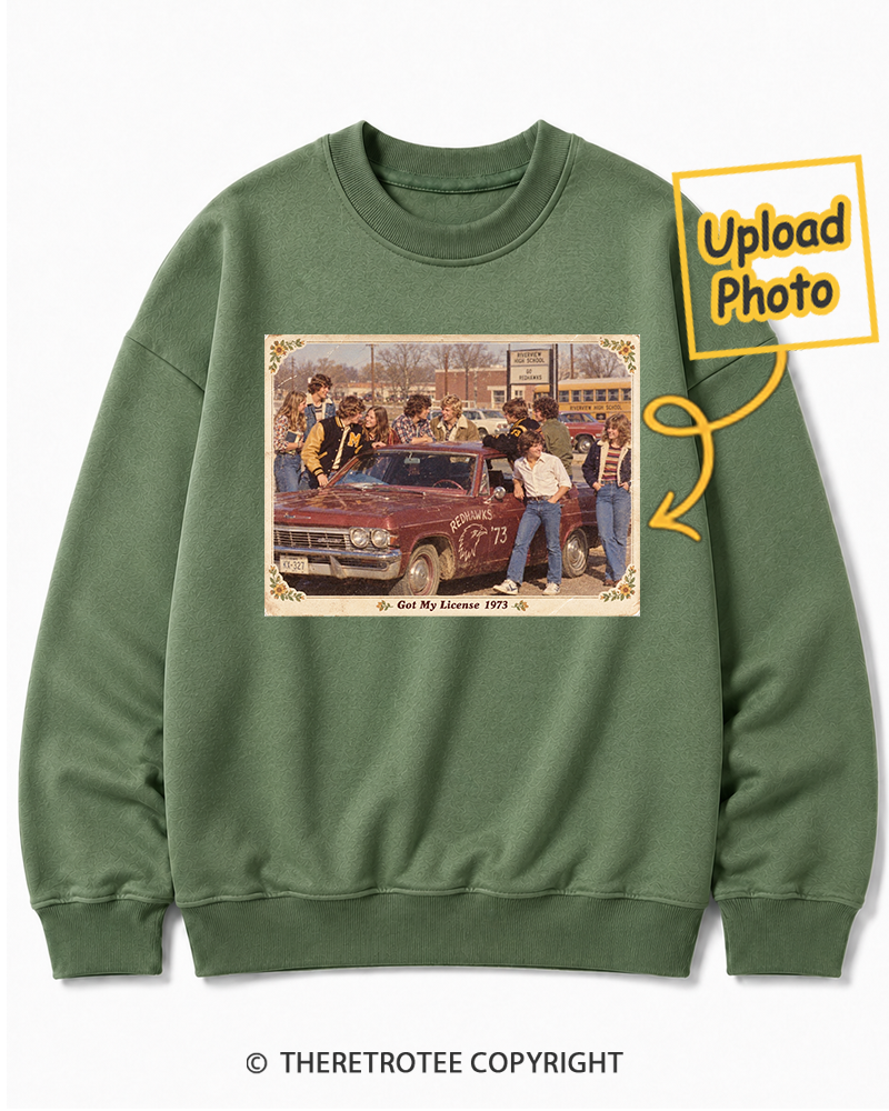 TheRetroTee Personalized Got My License 1973 Sweatshirt