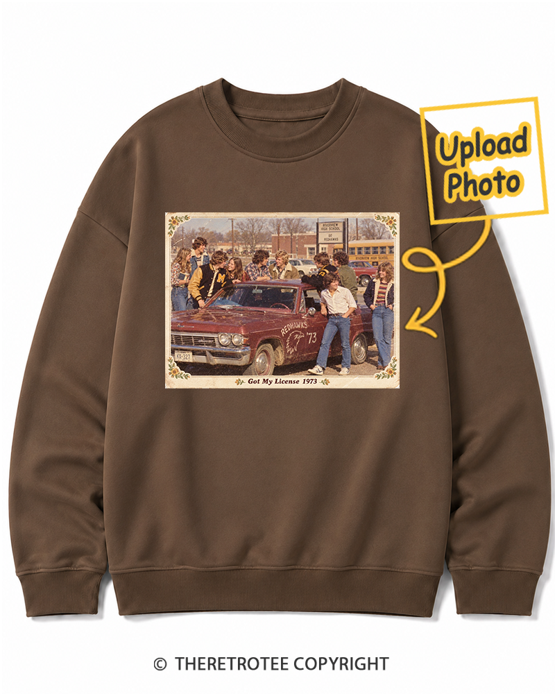 TheRetroTee Personalized Got My License 1973 Sweatshirt
