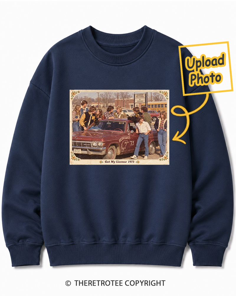 TheRetroTee Personalized Got My License 1973 Sweatshirt
