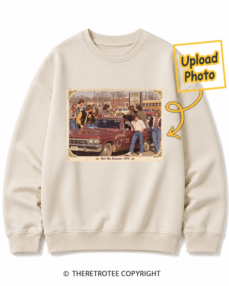 TheRetroTee Personalized Got My License 1973 Sweatshirt