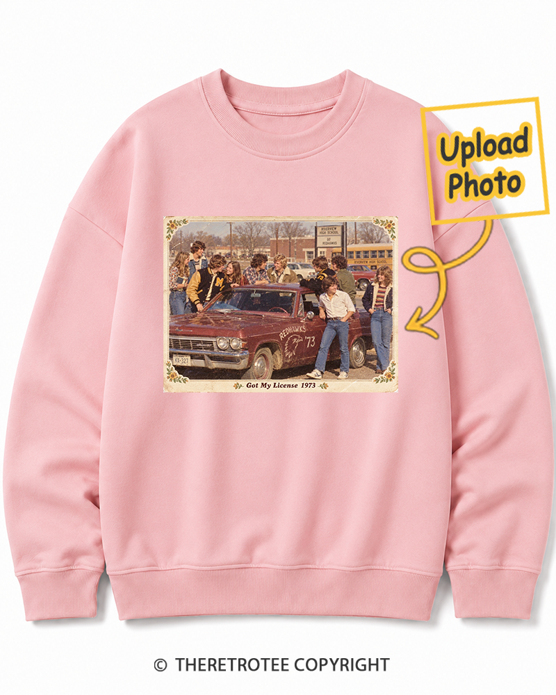 TheRetroTee Personalized Got My License 1973 Sweatshirt