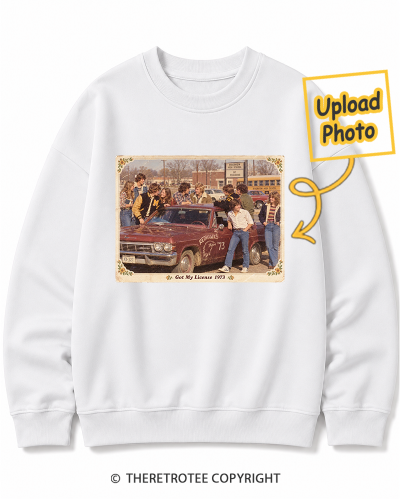 TheRetroTee Personalized Got My License 1973 Sweatshirt