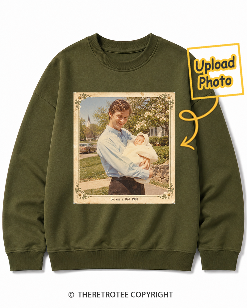TheRetroTee Personalized Became a Dad 1981 Sweatshirt